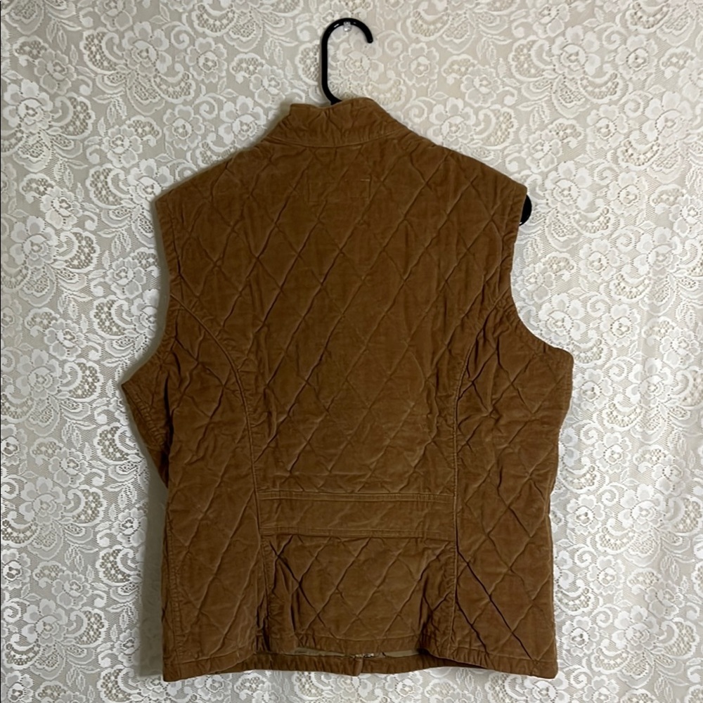 Eddie Bauer Brown corduroy Quilted Vest - Picture 2 of 6